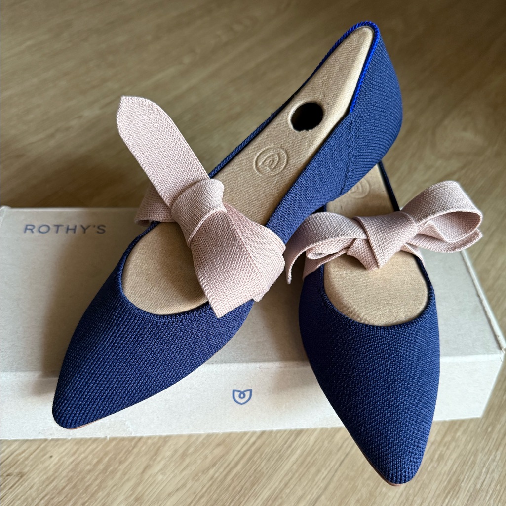 Rothy's Sapphire Mary Jane Flats With Bow